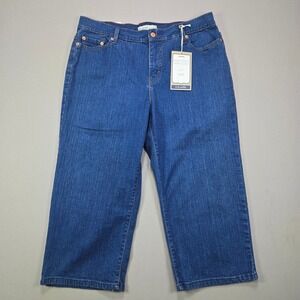 Levi Strauss Co 512 Perfectly Slimming Capris Womens Size 14 Blue Denim Jeans